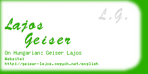 lajos geiser business card